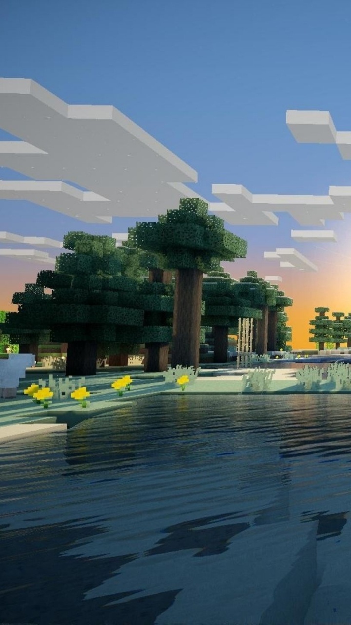Minecraft, Reflexión, Agua, Arquitectura, Reflejo de la Piscina. Wallpaper in 720x1280 Resolution