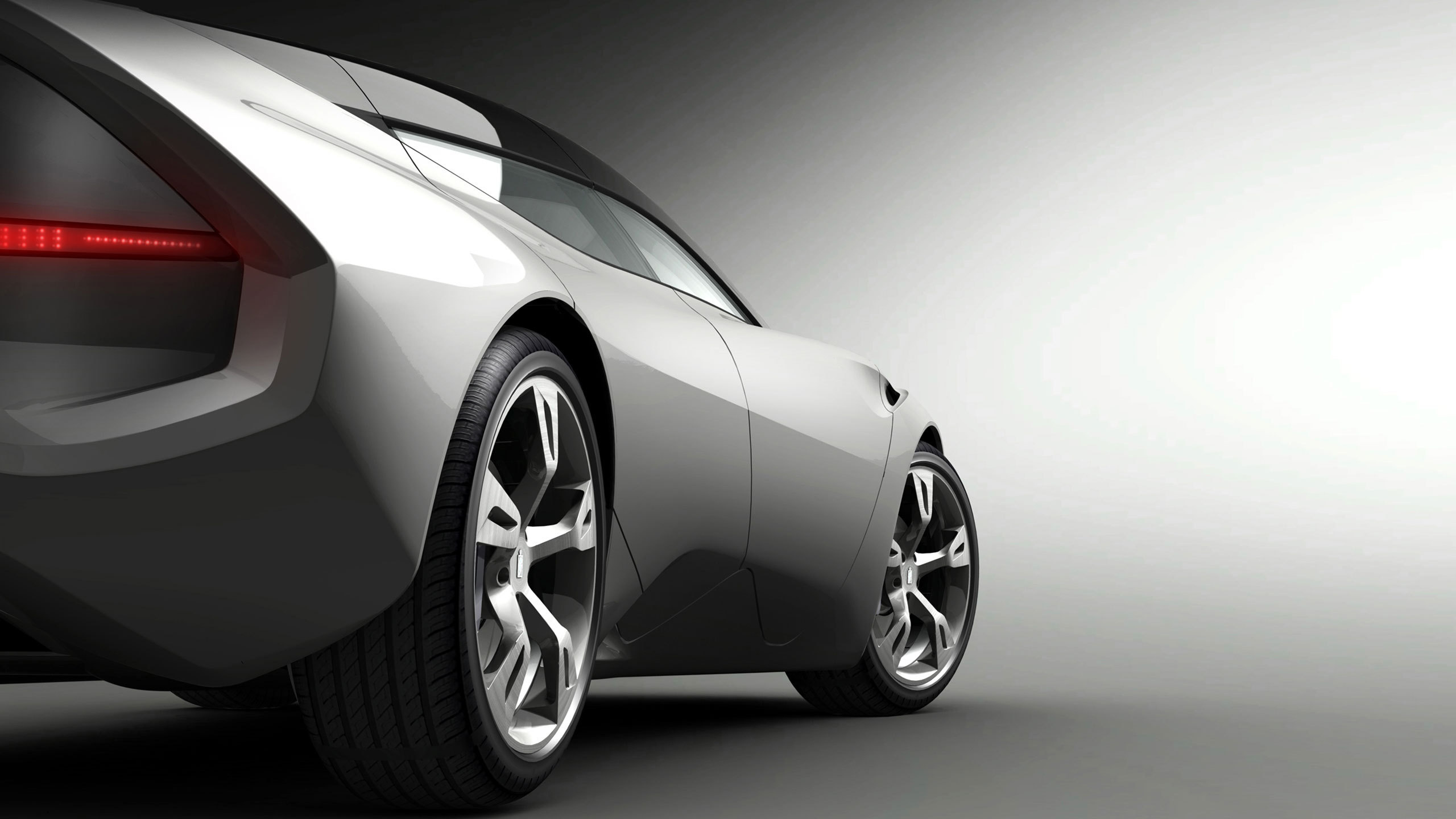 Silver Mercedes Benz Coupe in a White Room. Wallpaper in 2560x1440 Resolution