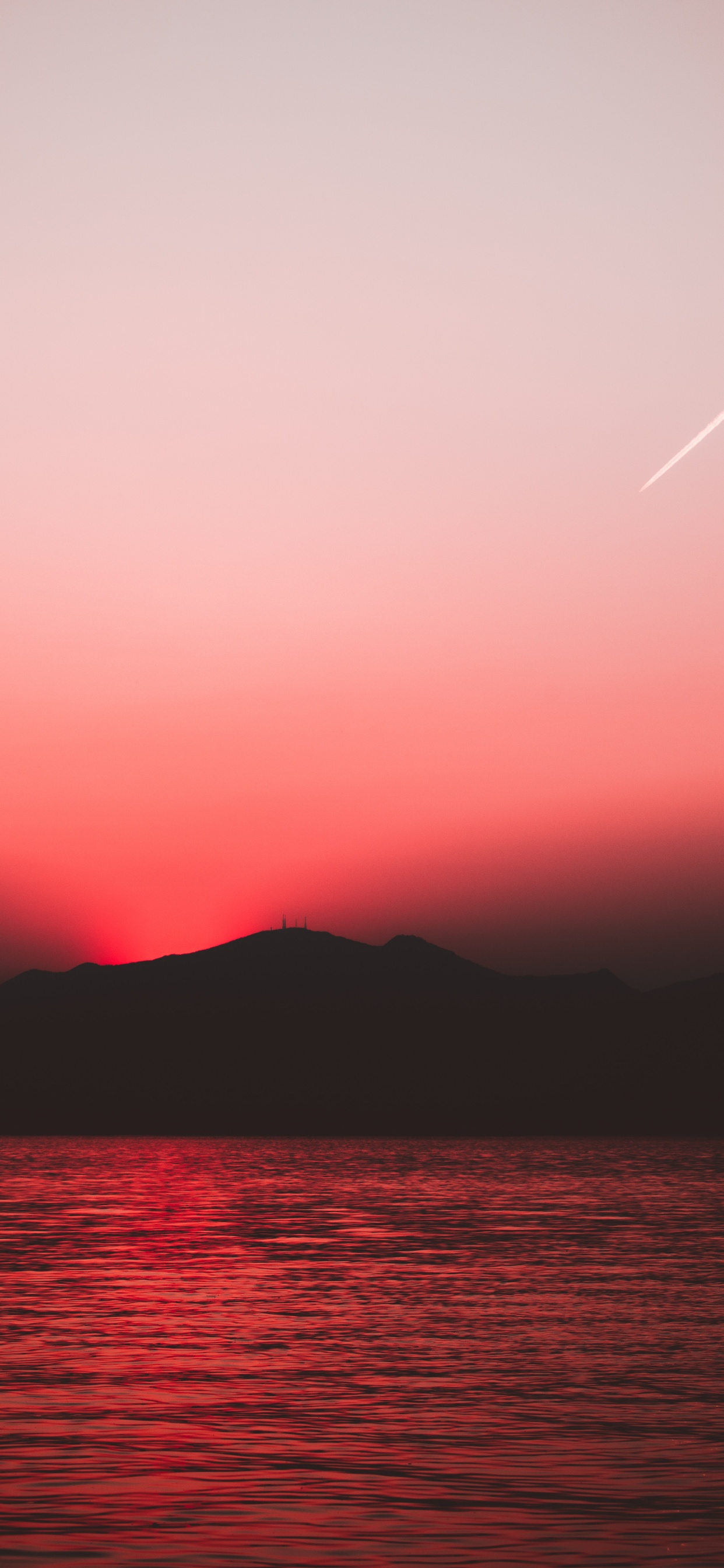 Afterglow, Rojo, Puesta, Mar, Rosa. Wallpaper in 1242x2688 Resolution