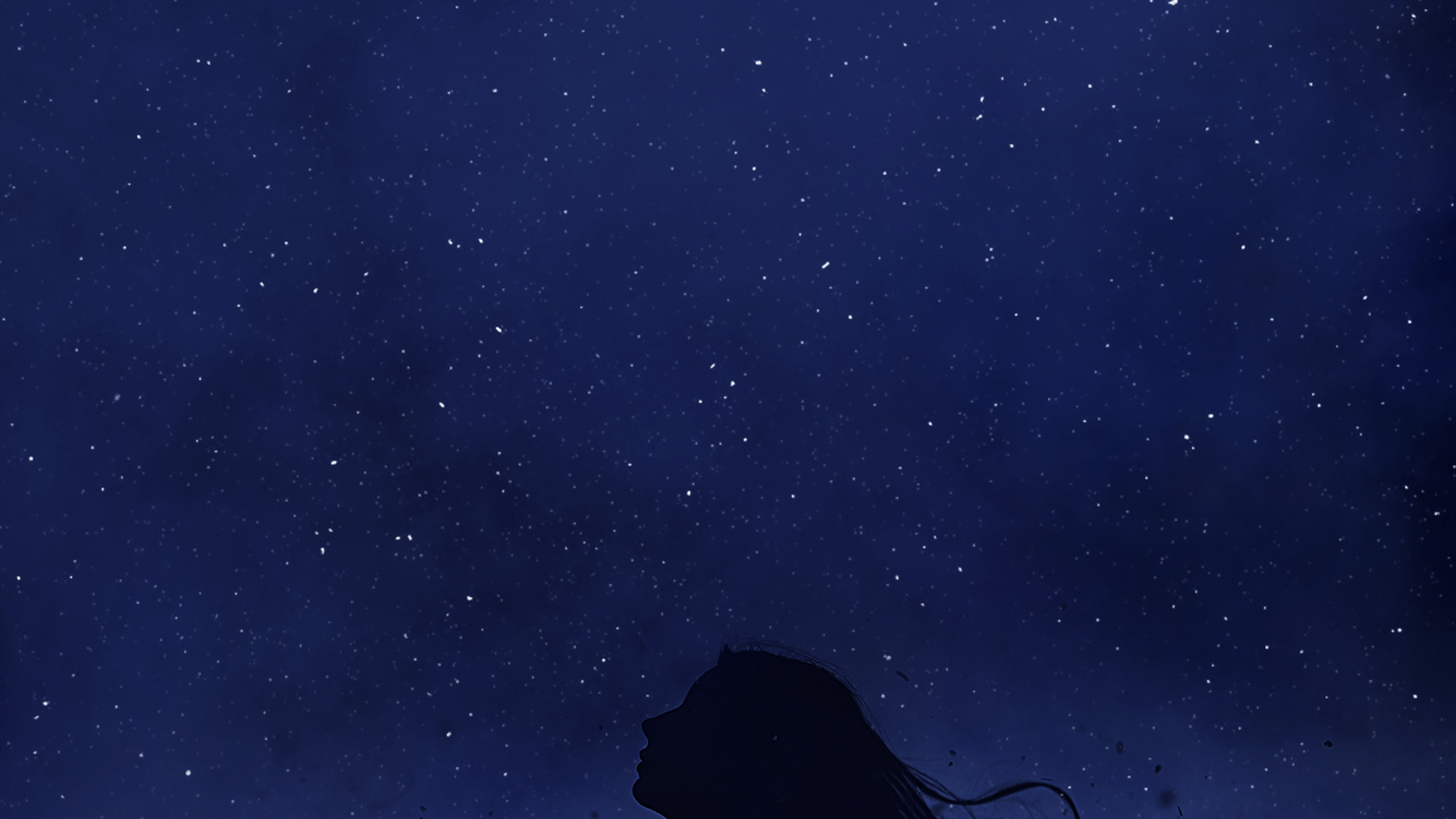 Fille Seule Nuit Noire, Nuit. Wallpaper in 2560x1440 Resolution