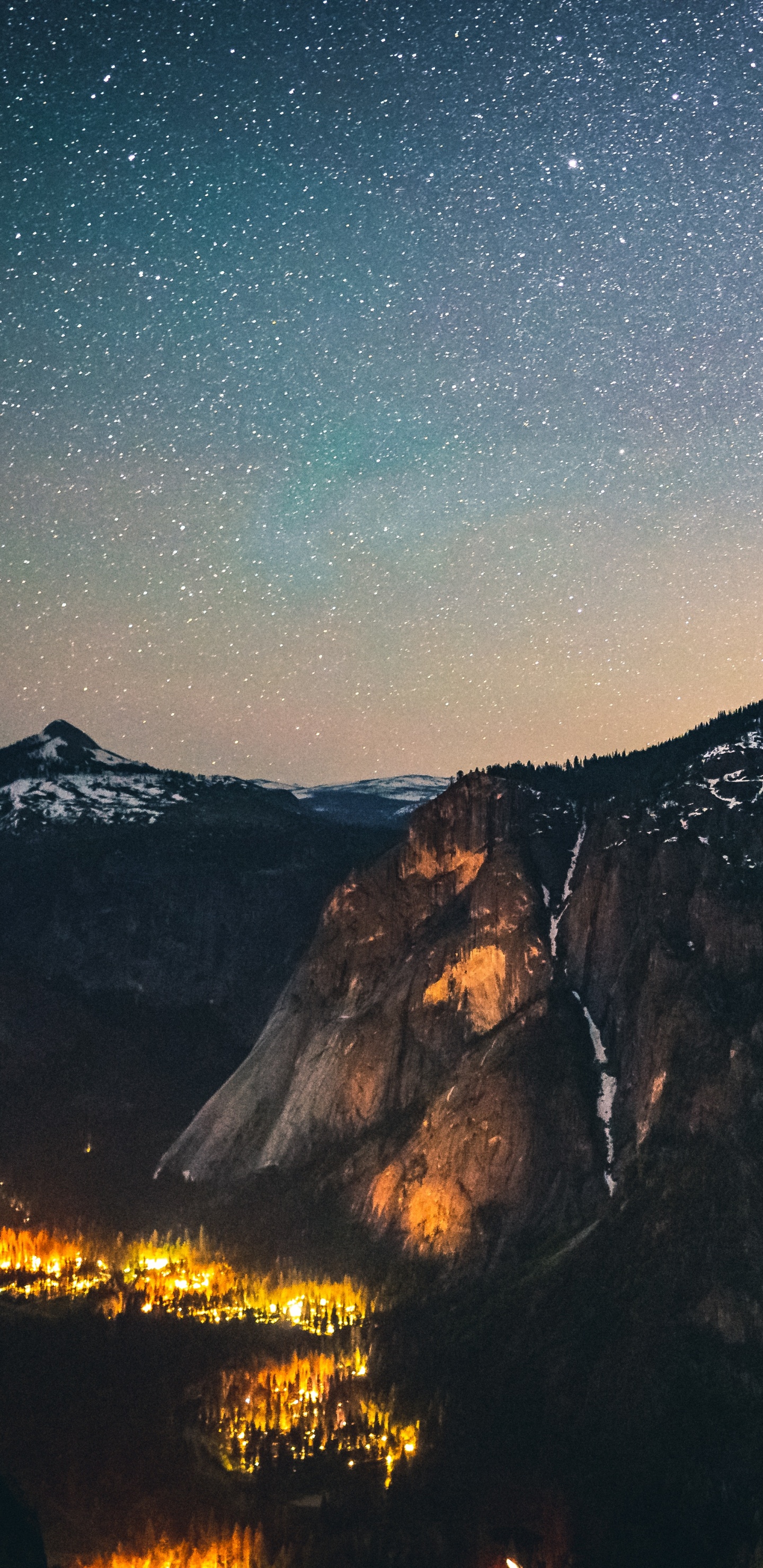 Nature, Les Reliefs Montagneux, Nuit, Atmosphère, Gamme de Montagne. Wallpaper in 1440x2960 Resolution