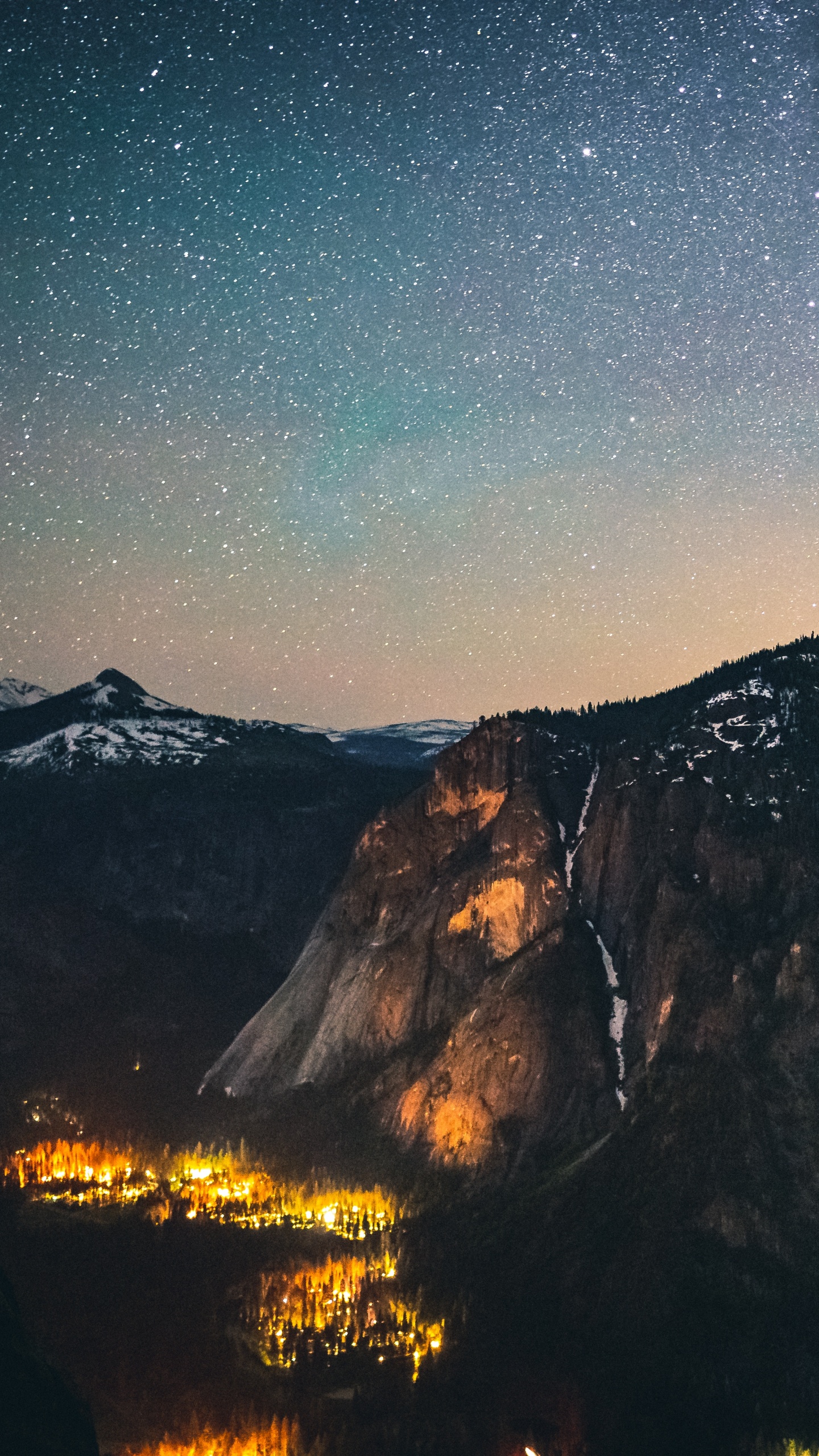 Star, Mountain, Nature, Mountainous Landforms, Night. Wallpaper in 1440x2560 Resolution