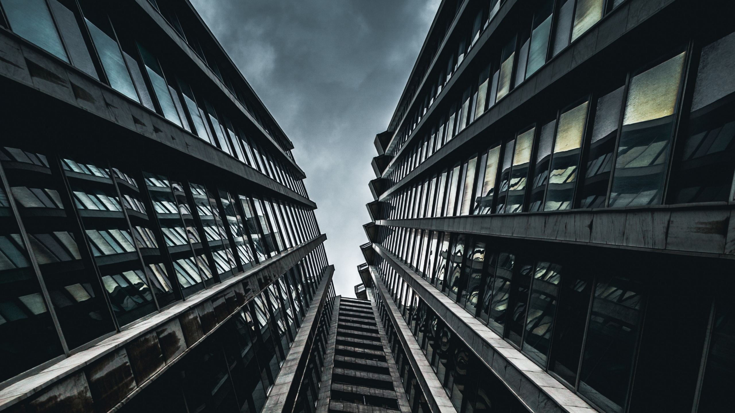 Grayscale Photo of High Rise Building. Wallpaper in 2560x1440 Resolution