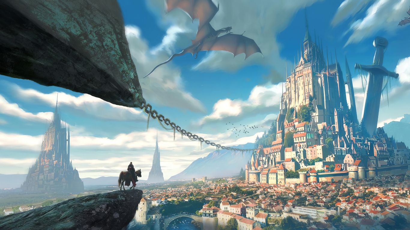 Digital Art, Art, Cloud, Daytime, World. Wallpaper in 1366x768 Resolution