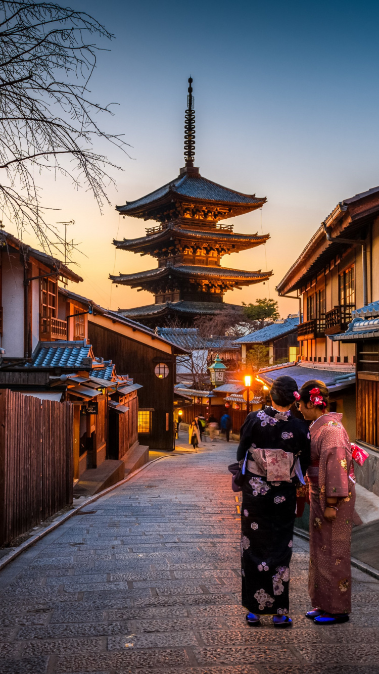 中国建筑, 早上, 牌坊, 街, 寺庙 壁纸 750x1334 允许