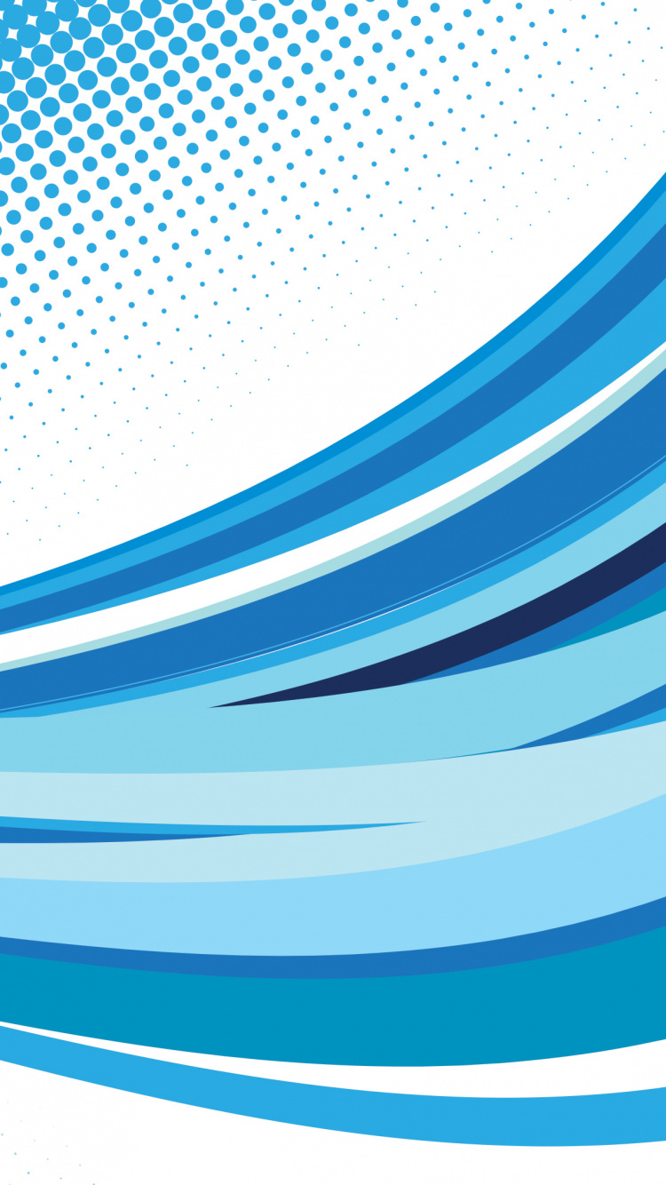 Blue and White Waves Illustration. Wallpaper in 750x1334 Resolution