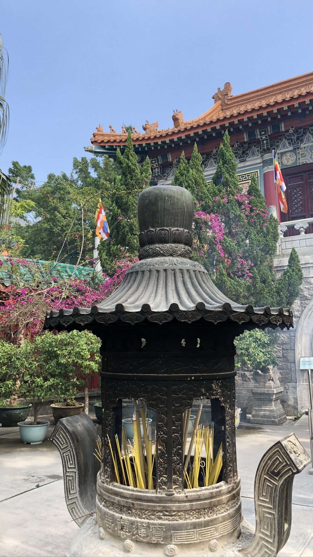 Chinese Architecture, Flowerpot, Japanese Architecture, Place of Worship, Temple. Wallpaper in 1080x1920 Resolution