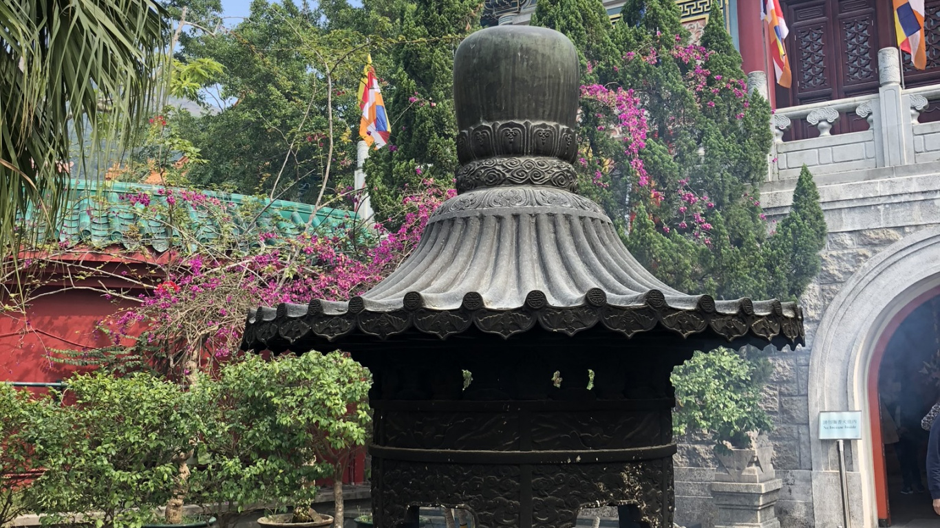 Chinese Architecture, Flowerpot, Japanese Architecture, Place of Worship, Temple. Wallpaper in 1366x768 Resolution