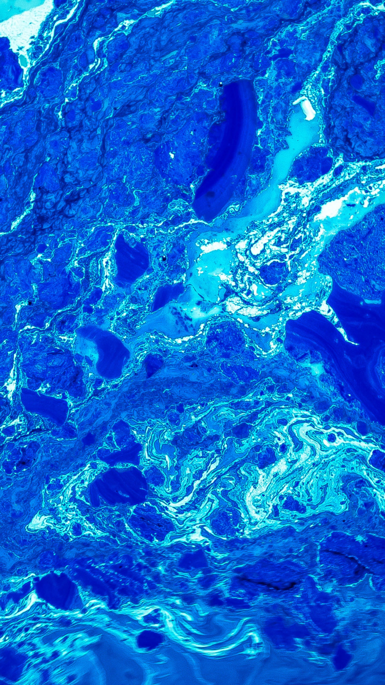 Pintura Abstracta Azul y Marrón. Wallpaper in 750x1334 Resolution