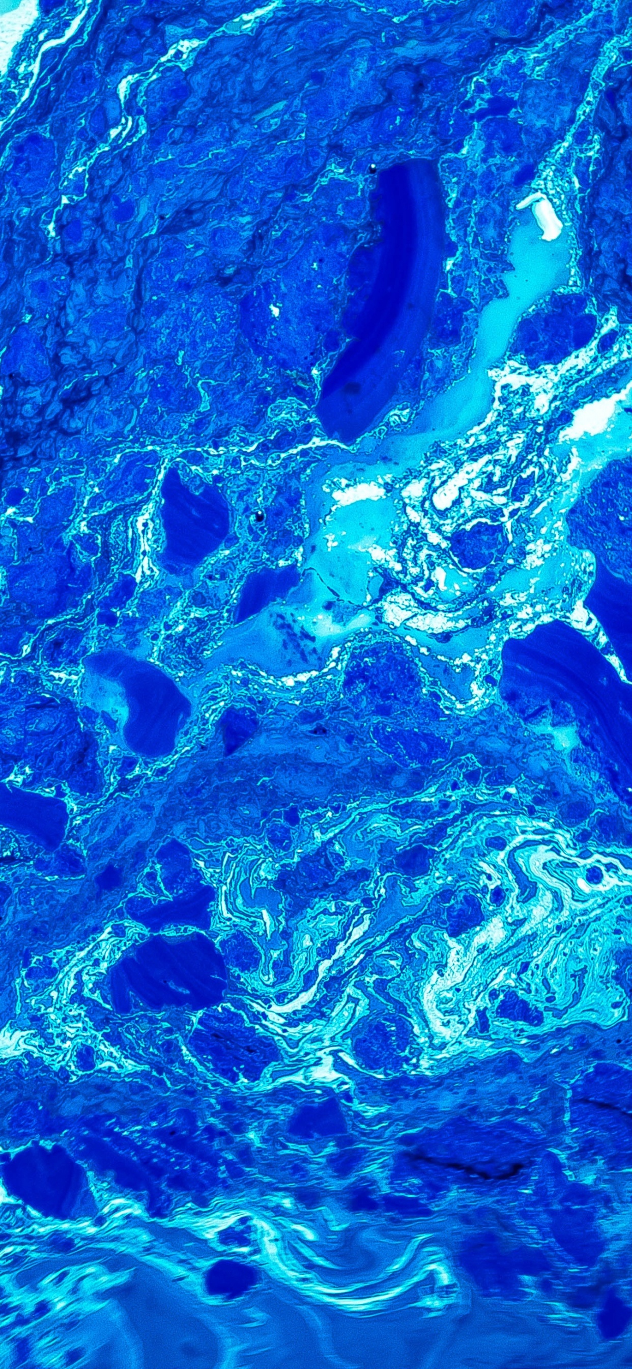 Blue and Brown Abstract Painting. Wallpaper in 1242x2688 Resolution