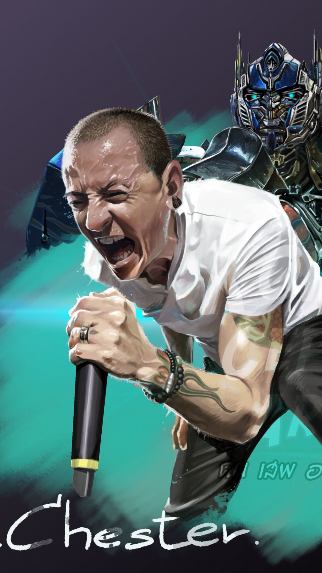 Chester Bennington, Linkin Park, Performance, Chester Bennington Art, Music. Wallpaper in 1080x1920 Resolution
