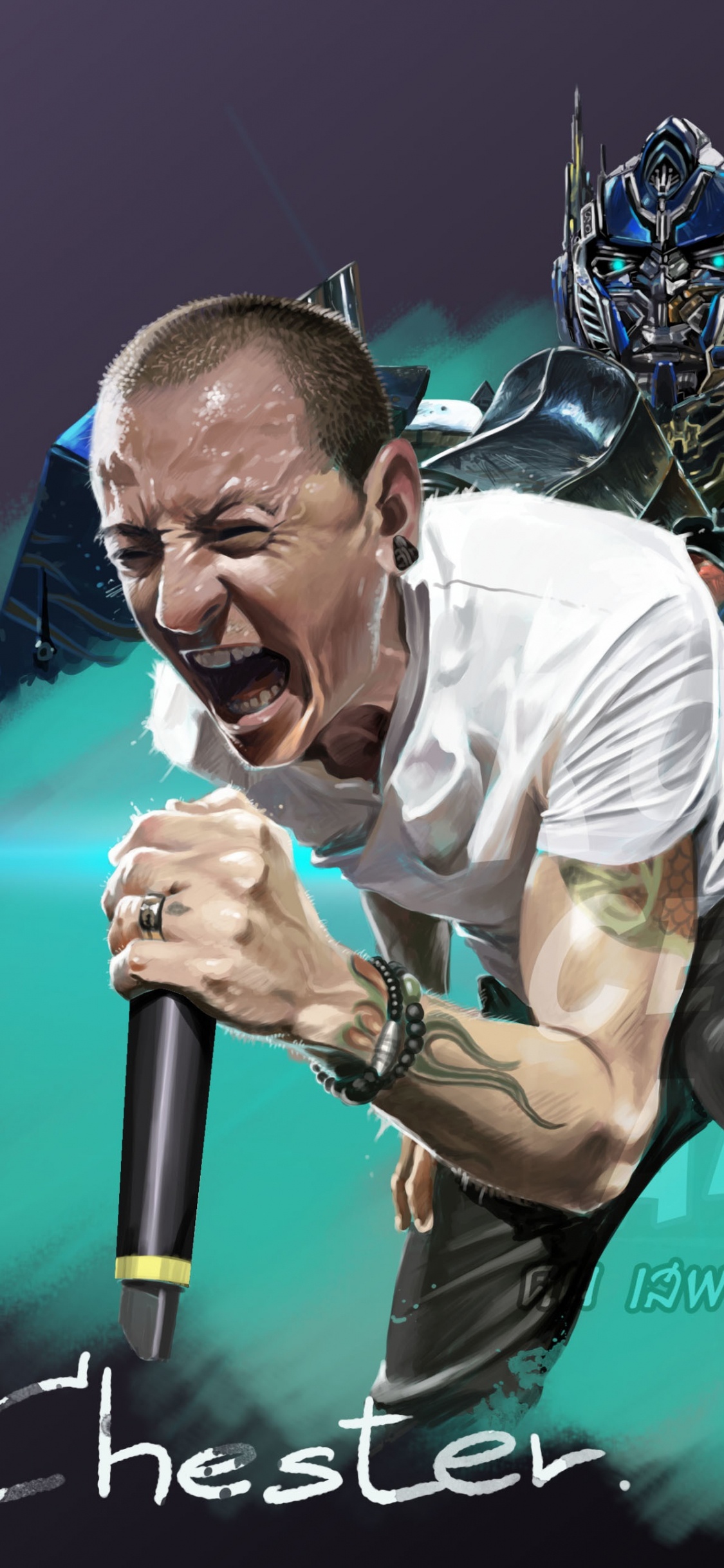 Chester Bennington, Linkin Park, Performance, Chester Bennington Art, Music. Wallpaper in 1125x2436 Resolution