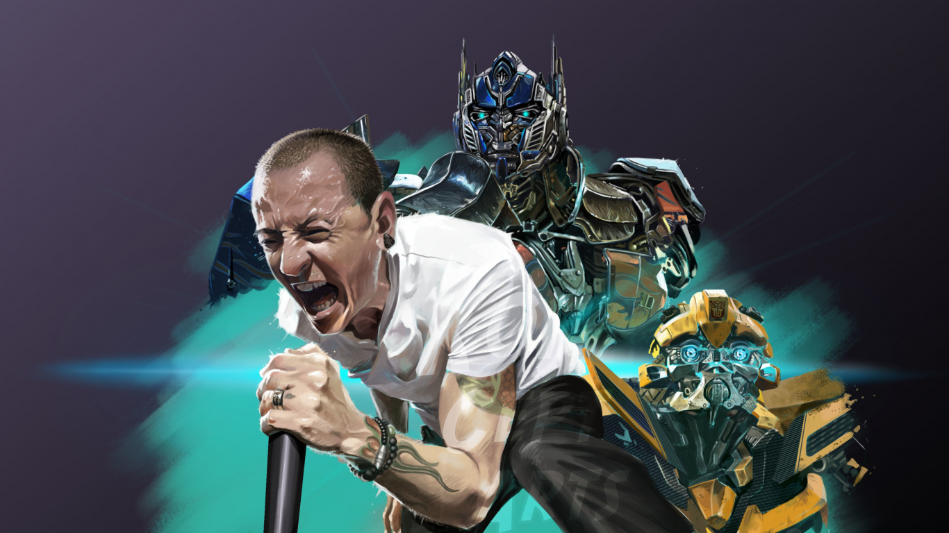 Chester Bennington, Linkin Park, Leistung, Chester Bennington Kunst, Musik. Wallpaper in 1366x768 Resolution