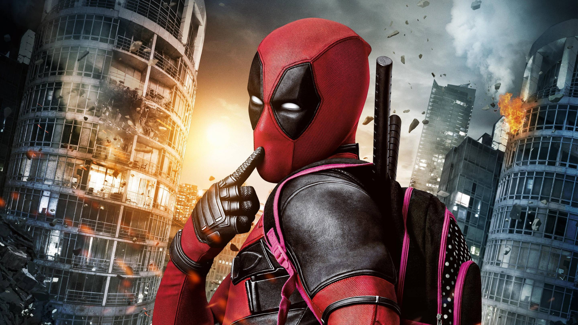 Person in Red and Black Mask. Wallpaper in 1920x1080 Resolution