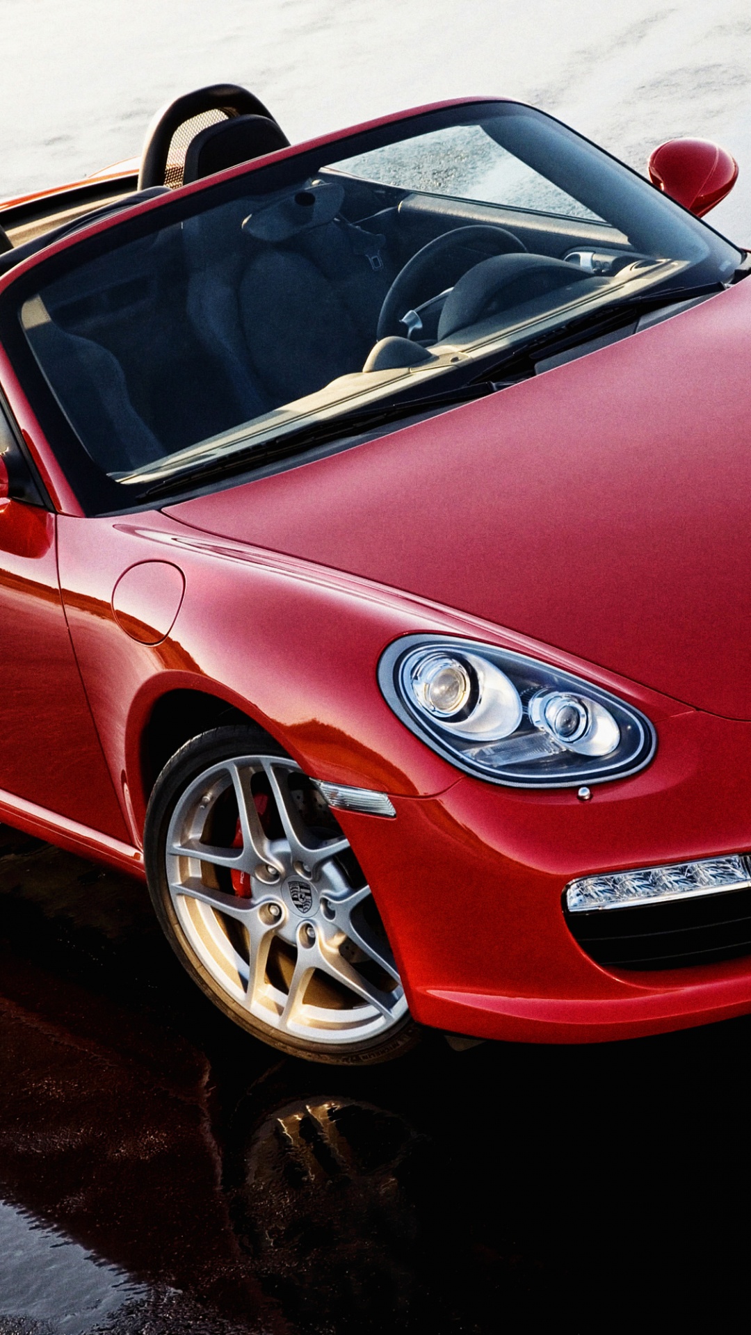 Ferrari 458 Italia Rojo Sobre Suelo Cubierto de Nieve. Wallpaper in 1080x1920 Resolution