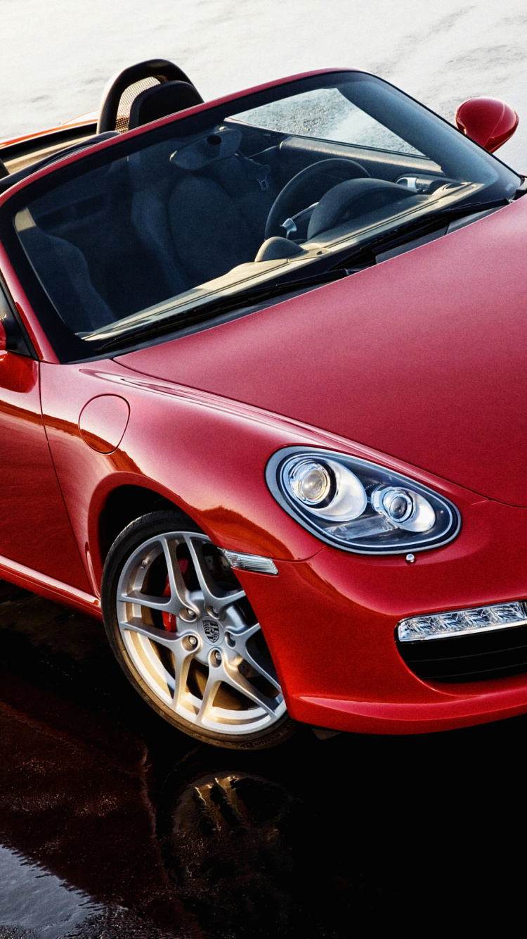 Ferrari 458 Italia Rouge Sur Sol Couvert de Neige. Wallpaper in 750x1334 Resolution