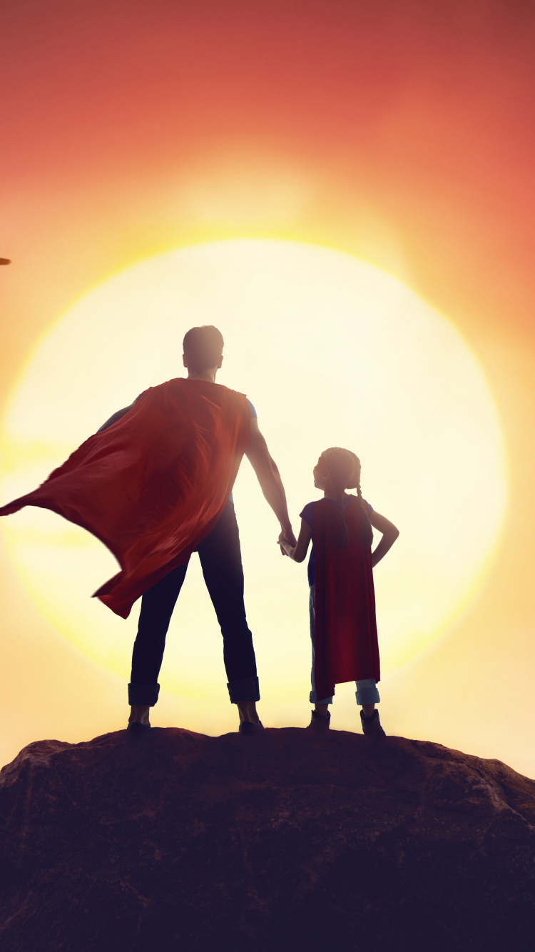 People in Nature, Cloud, Mountain, Illustration, Sunset. Wallpaper in 750x1334 Resolution