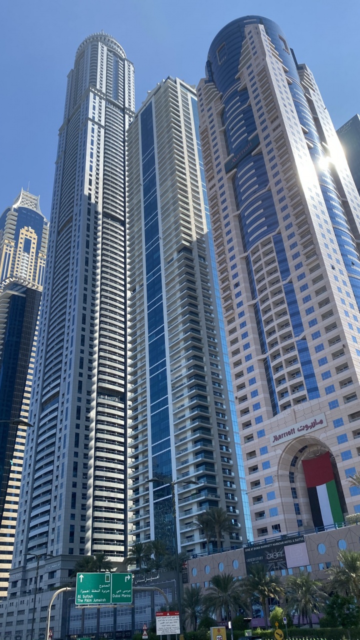 Dubai, Dubai Marina, Tower Block, Daytime, City. Wallpaper in 720x1280 Resolution