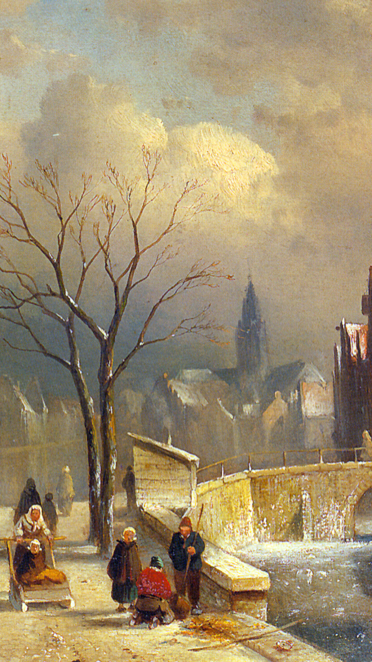 油画, 风景画, 艺术, 艺术作品, 视觉艺术 壁纸 750x1334 允许