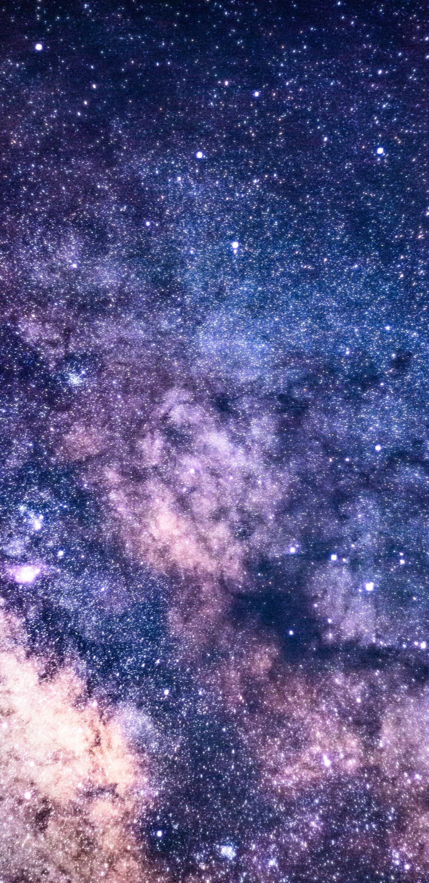 Blue and White Starry Night Sky. Wallpaper in 1440x2960 Resolution