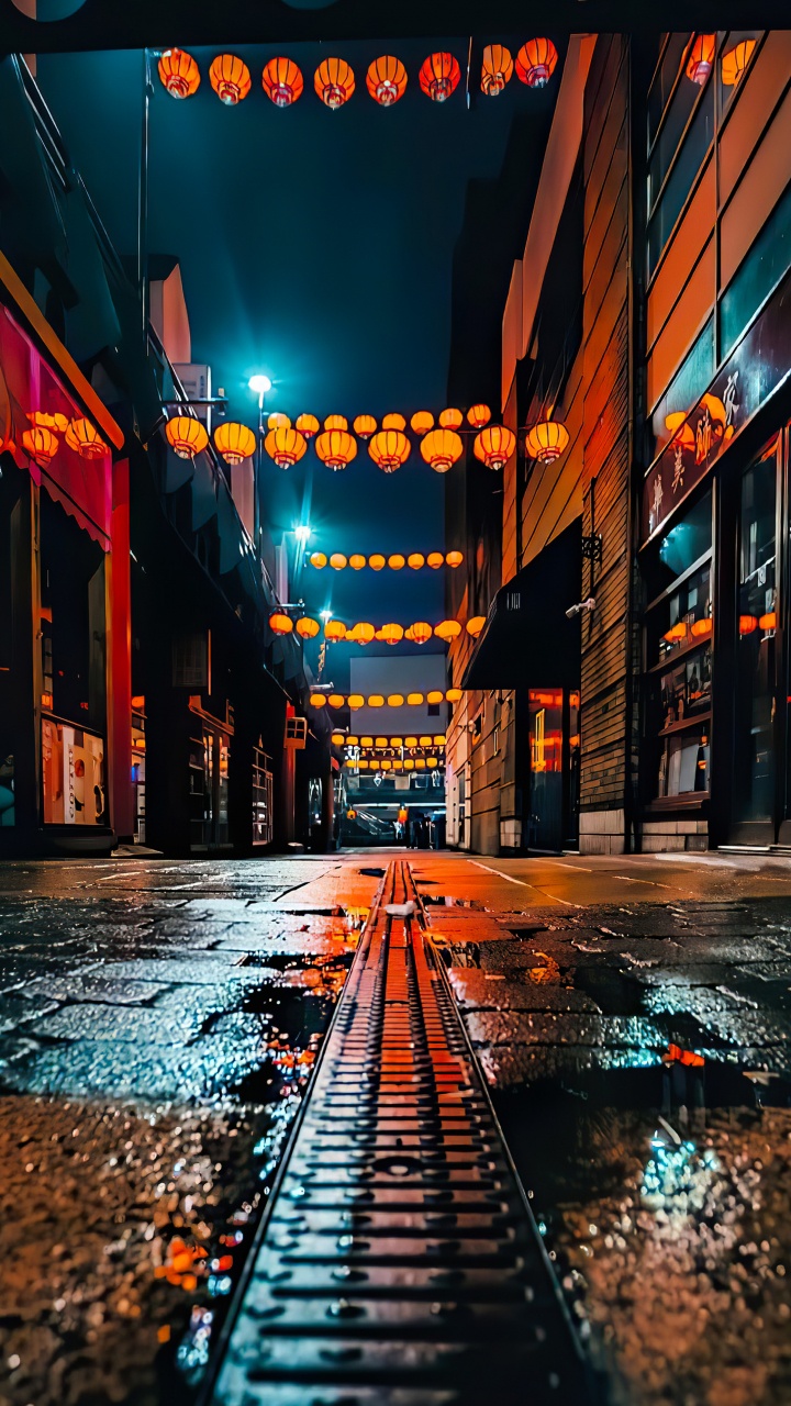 Nacht, Street Light, Licht, Stadtlandschaften, Street. Wallpaper in 720x1280 Resolution