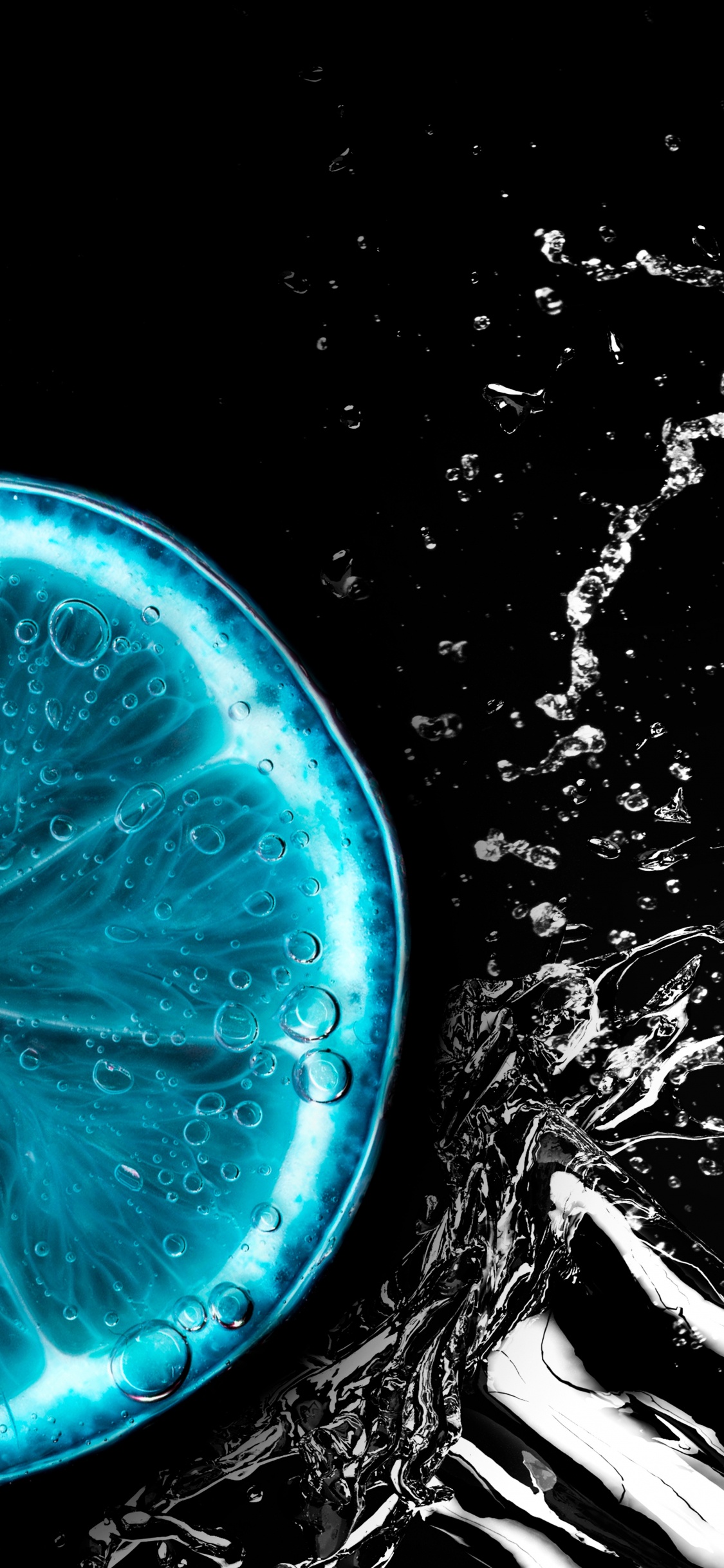 Agua, Negro, Iluminación Automotriz, Circulo, Ciencia. Wallpaper in 1125x2436 Resolution