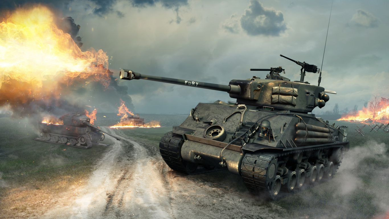 World of Tanks, Wargaming, Tank, Tiger Ii, Combat Vehicle. Wallpaper in 1366x768 Resolution