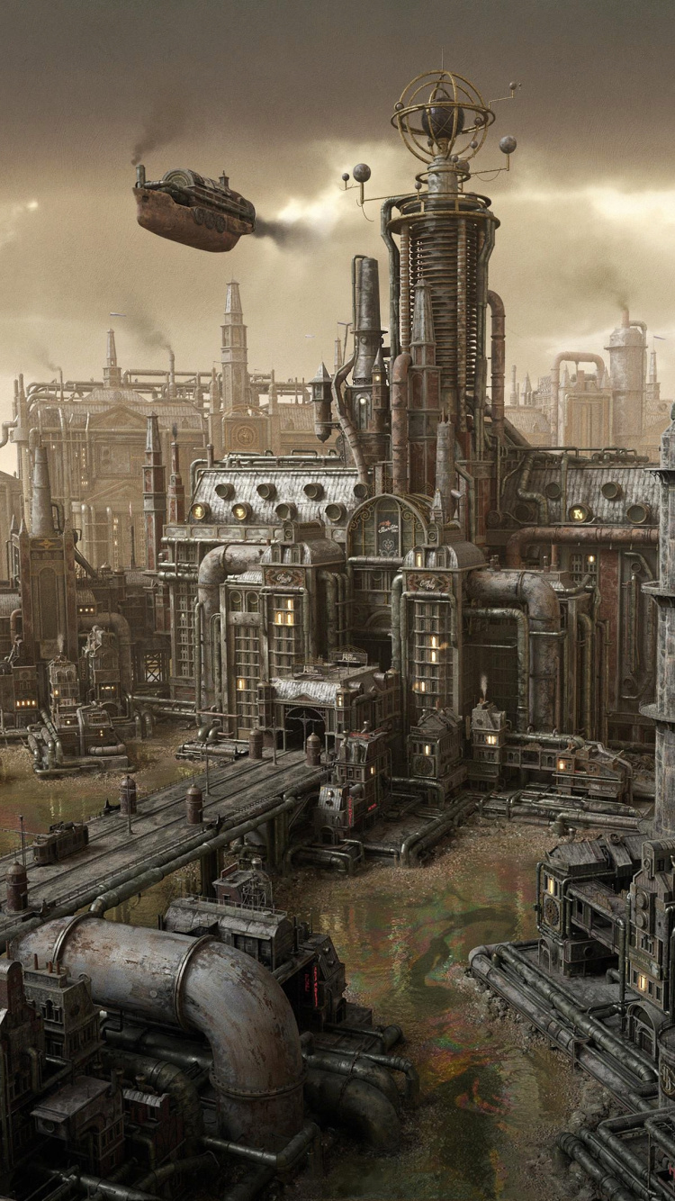 Art Punk Diesel, Dieselpunk, Steampunk, Art, Kitbash3d. Wallpaper in 750x1334 Resolution