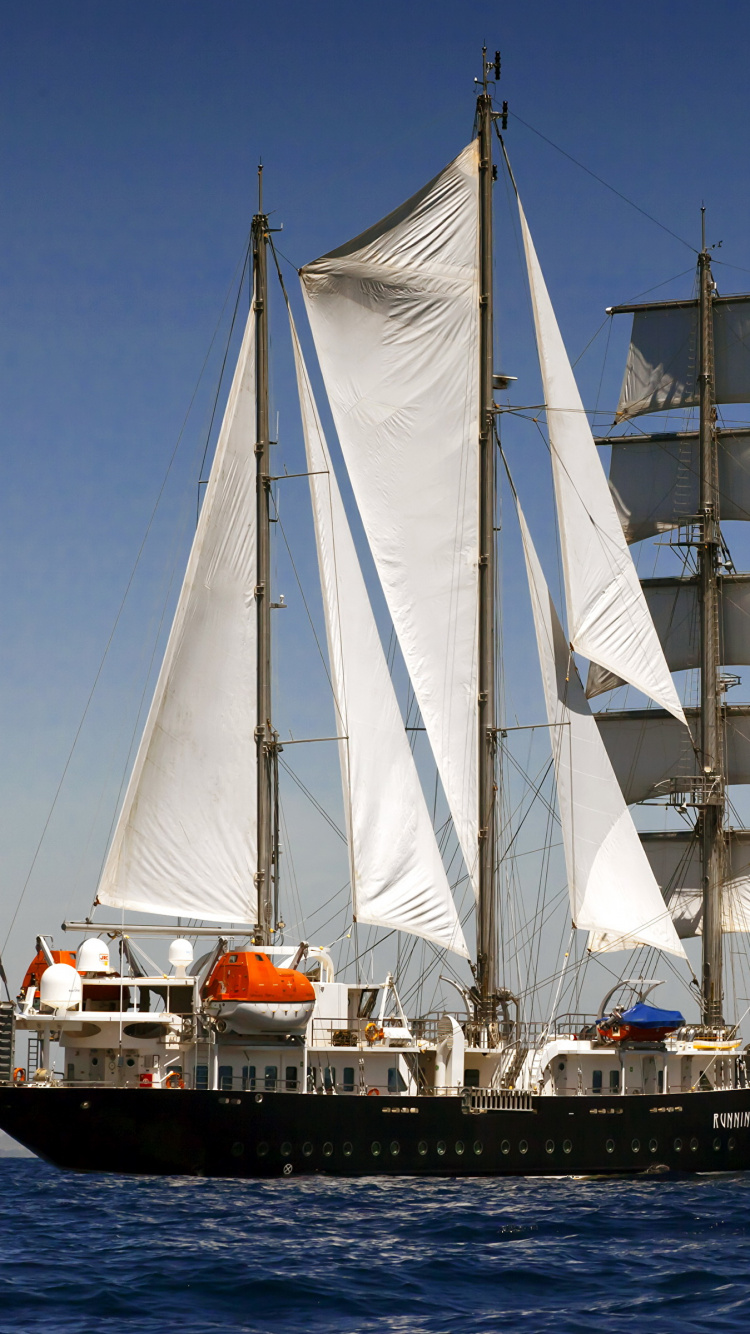 扬帆, 水运, Barquentine, 船只, 高船 壁纸 750x1334 允许