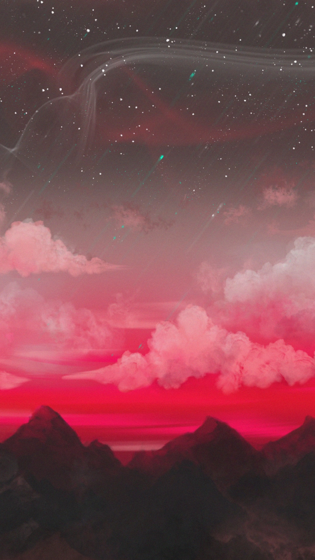 奥罗拉, 空间, 气氛, 红色的, 性质 壁纸 1080x1920 允许