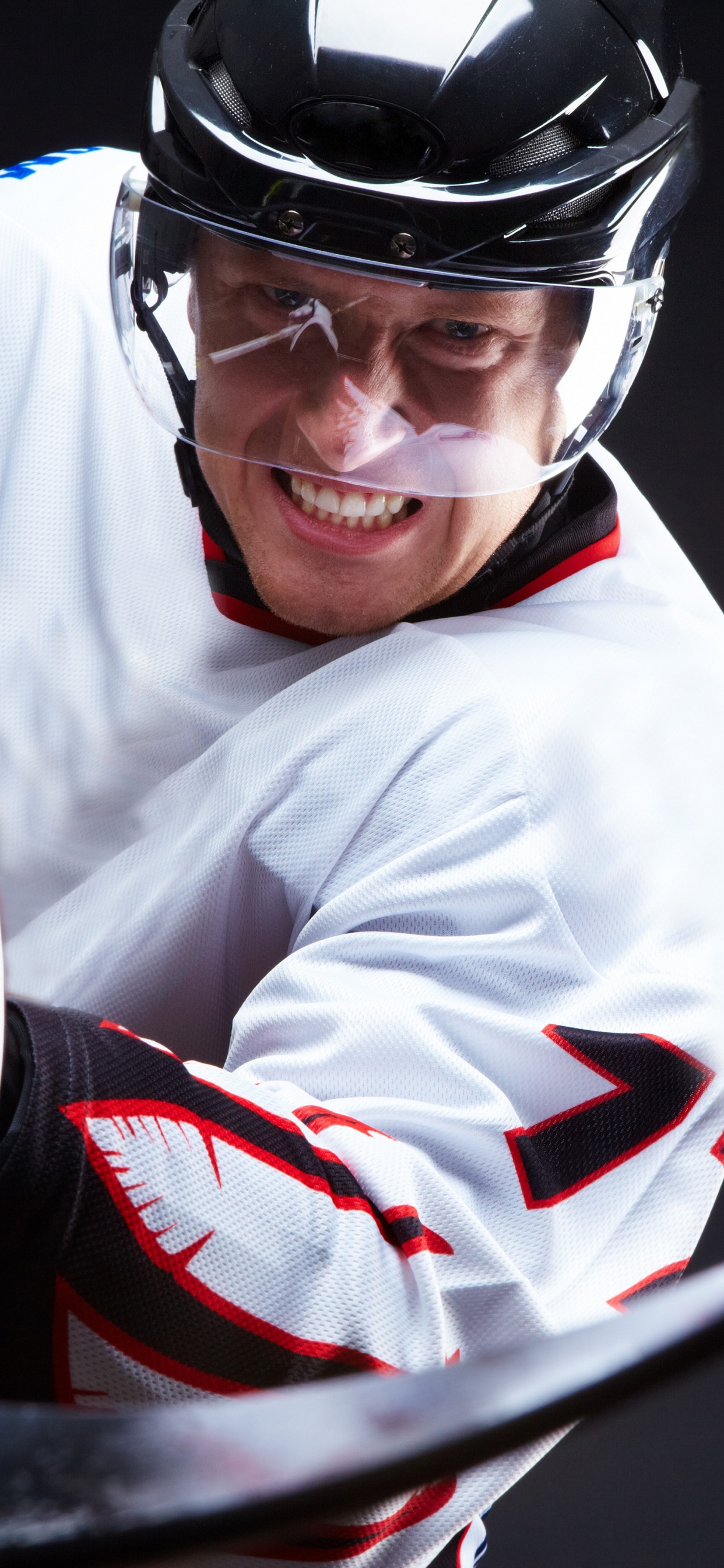 Man in White and Red Long Sleeve Shirt Wearing Black Helmet. Wallpaper in 1242x2688 Resolution