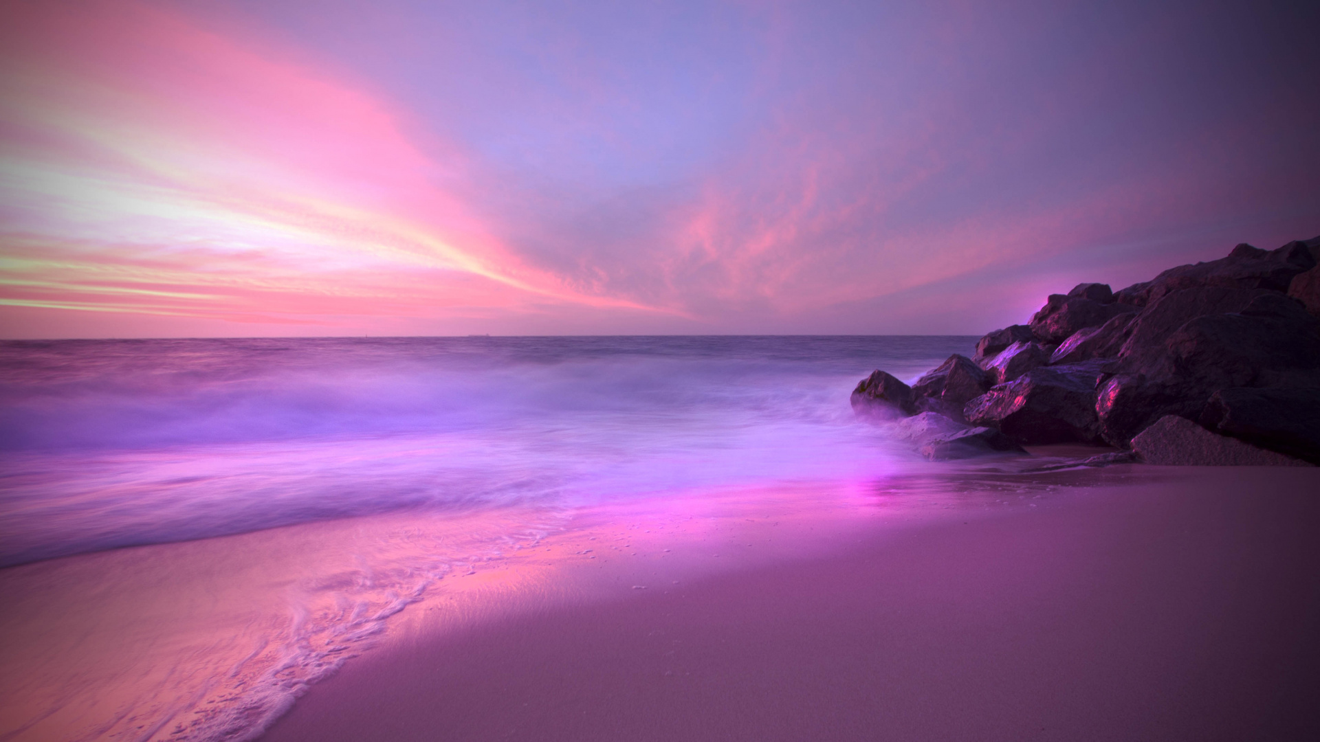 IMac, Apple MacBook Pro, Nature, Horizon, Purple. Wallpaper in 1920x1080 Resolution
