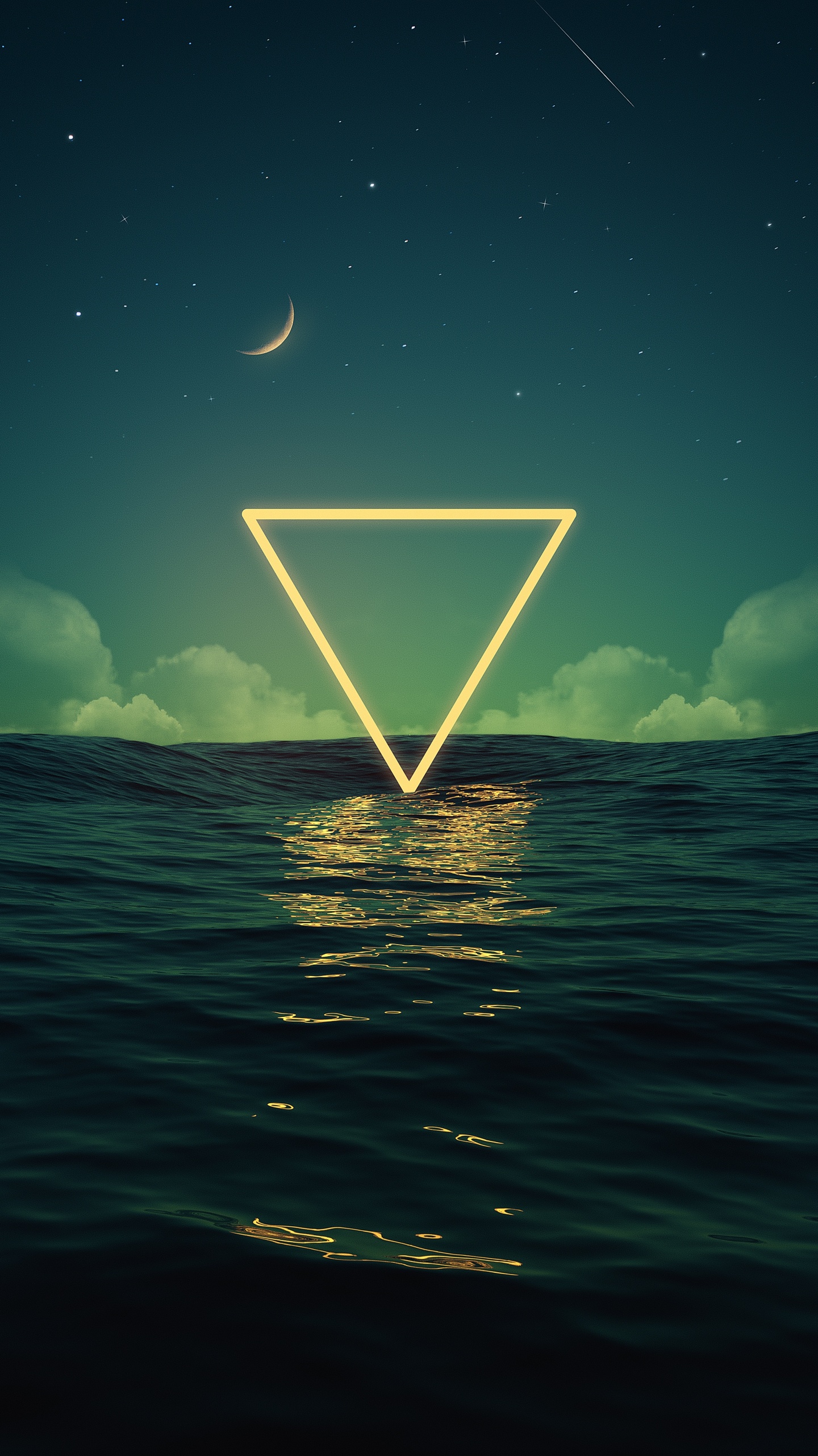 Mond, Wasser, Atmosphäre, Tageszeit, Natur. Wallpaper in 1440x2560 Resolution