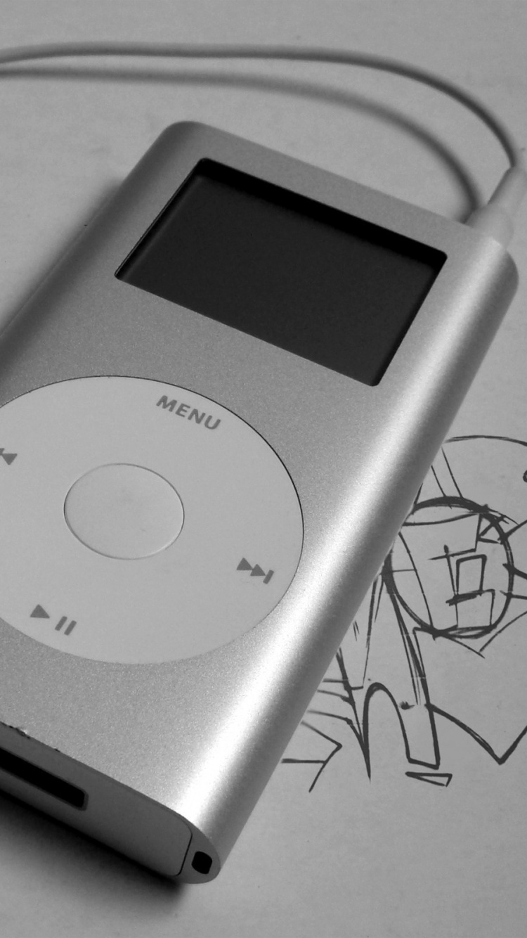 便携式媒体播放器, Ipod, 电子设备, 黑色和白色的 壁纸 750x1334 允许