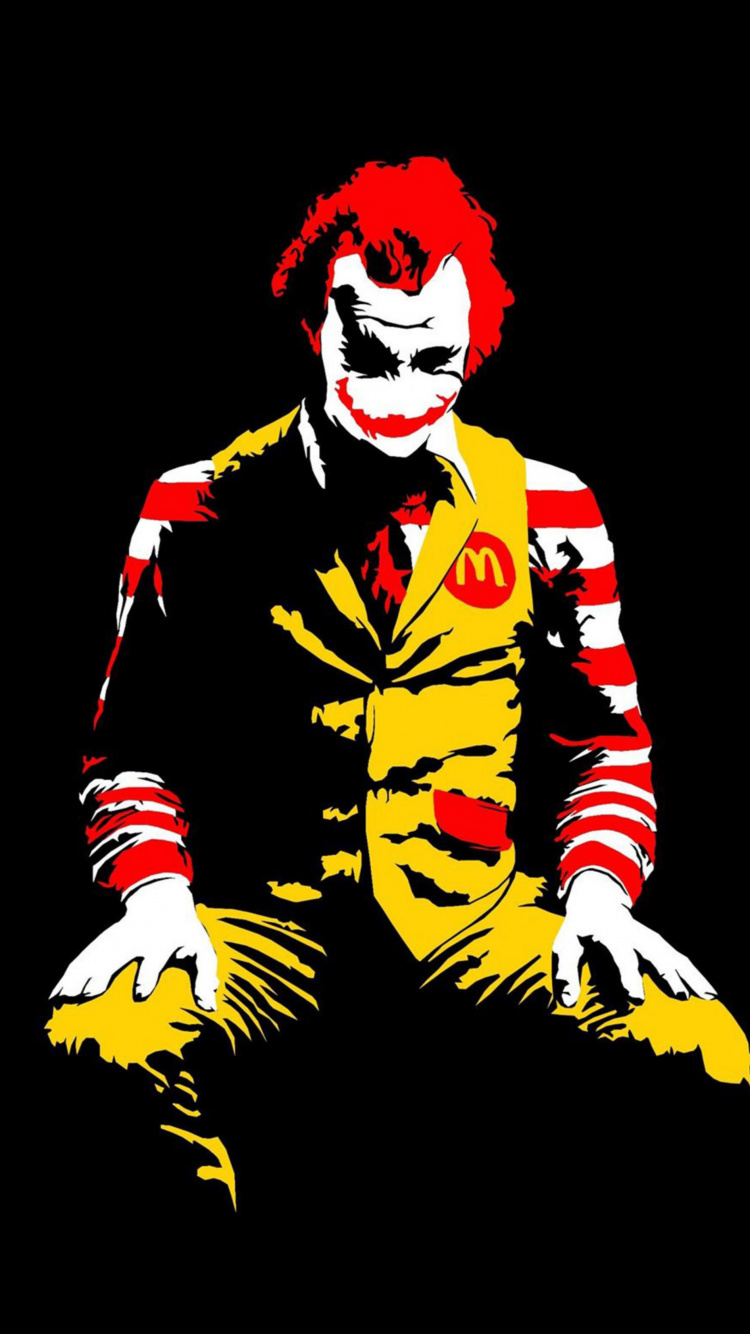 Joker Ronald McDonald, Ronald McDonald, Banksy, Joker, MC Donalds. Wallpaper in 750x1334 Resolution