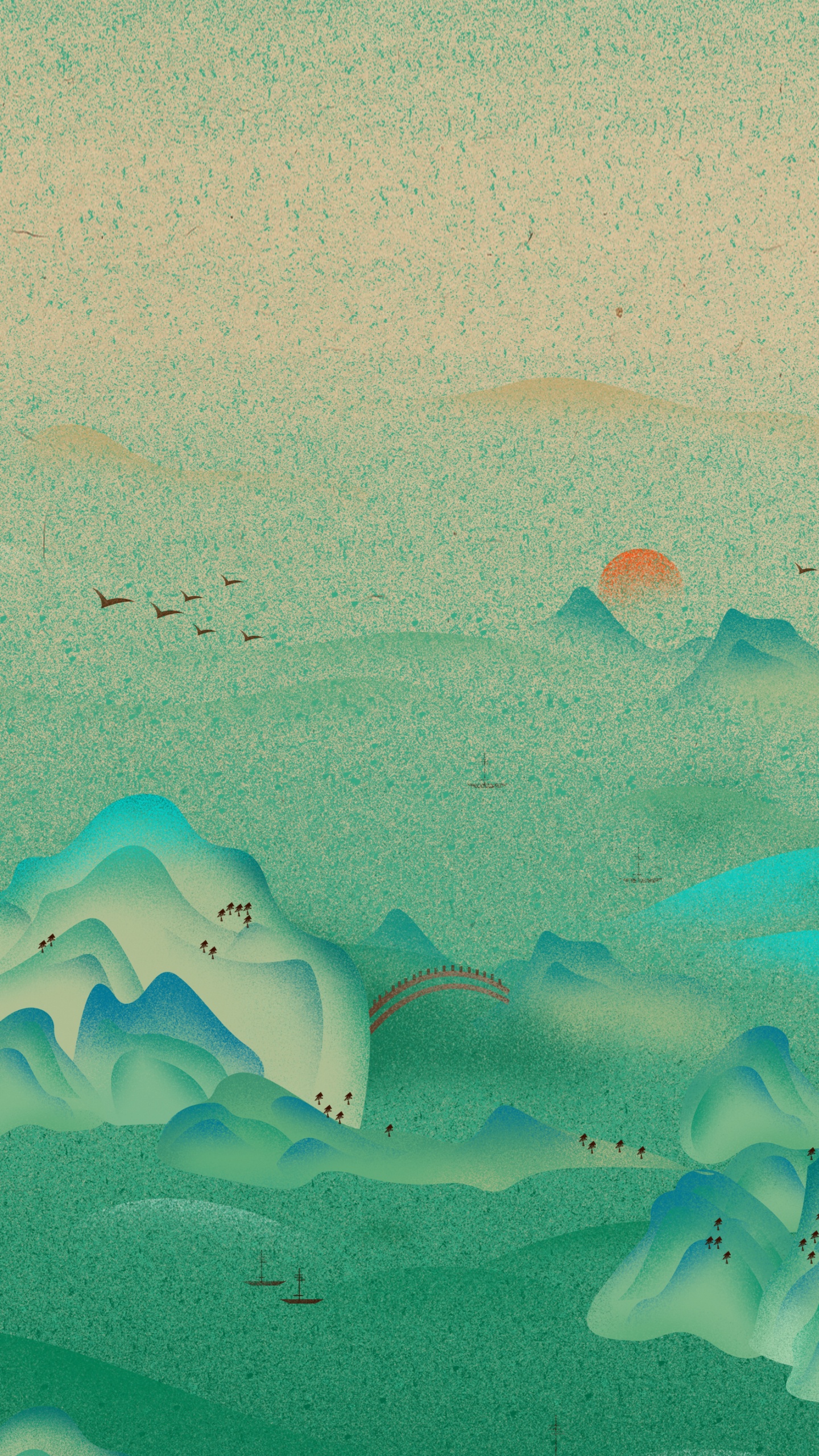 Anime, Illustration, Cartoon, Landscape, Ecoregion. Wallpaper in 1440x2560 Resolution