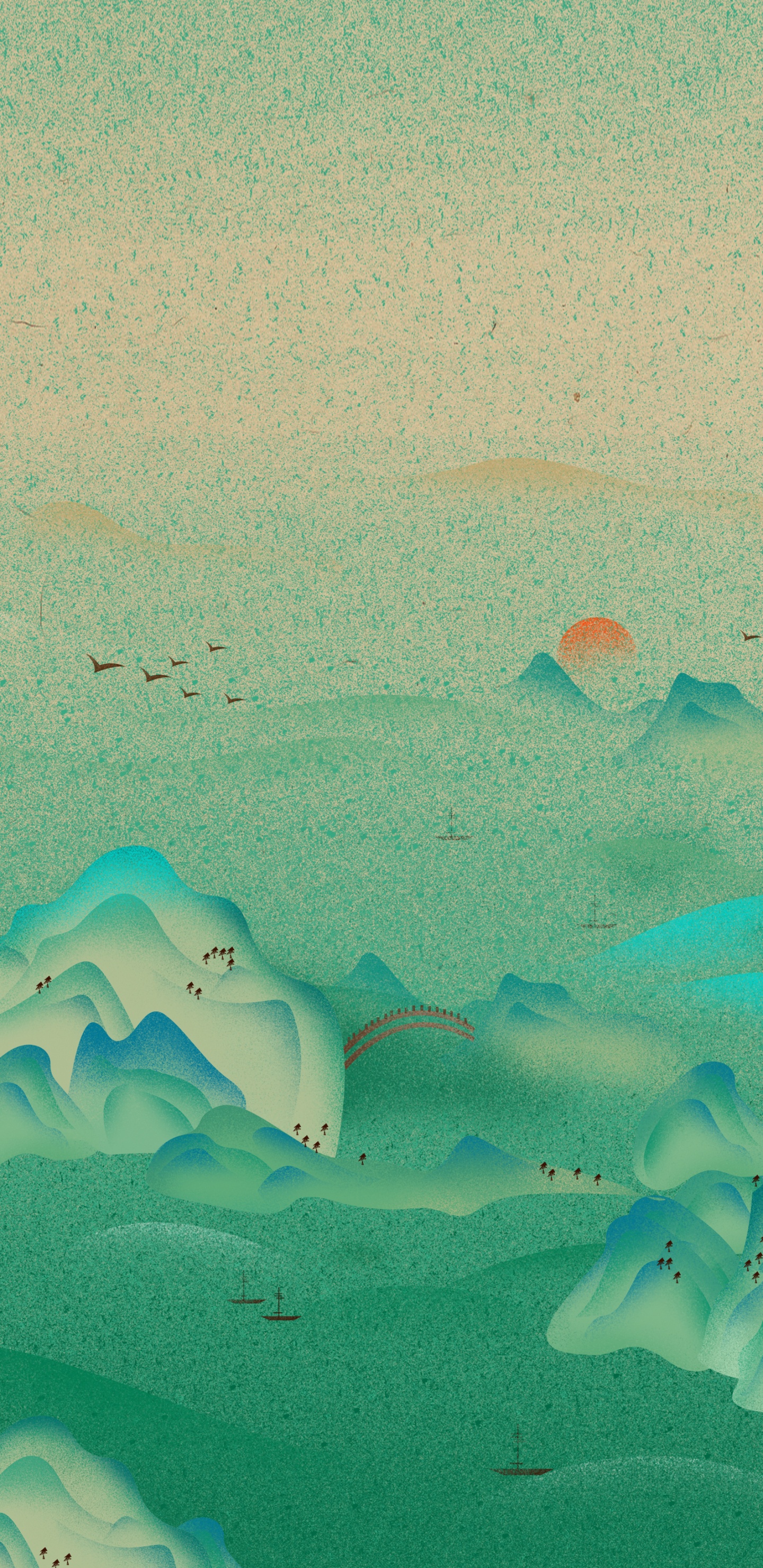 Anime, Illustration, Cartoon, Landscape, Ecoregion. Wallpaper in 1440x2960 Resolution
