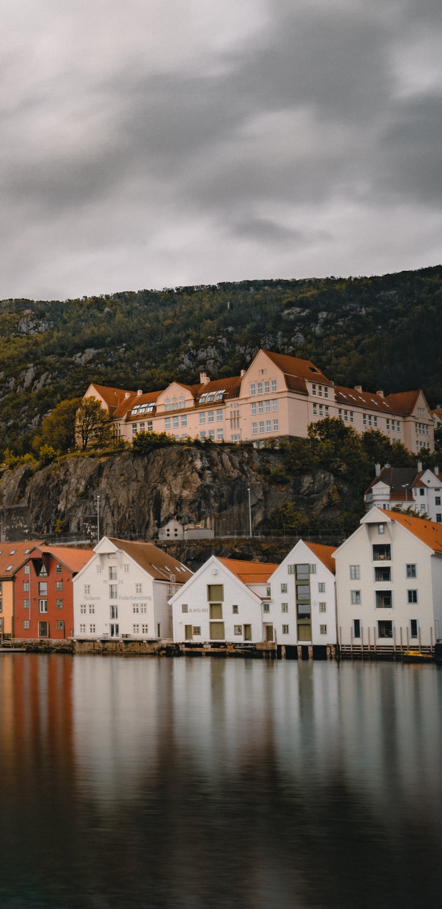 Maison en Béton Blanc et Marron Près D'un Plan D'eau Pendant la Journée. Wallpaper in 1440x2960 Resolution