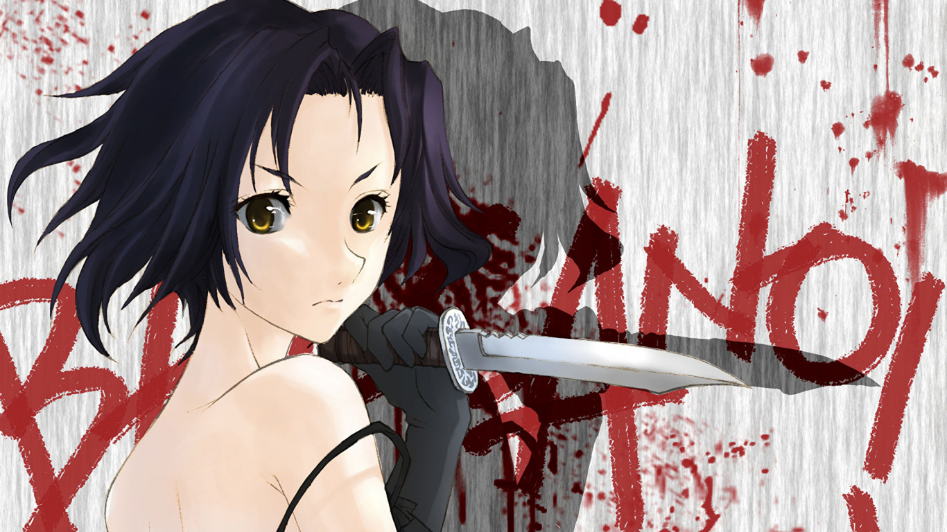 Femme Aux Cheveux Noirs en Robe Noire Personnage D'anime. Wallpaper in 1366x768 Resolution