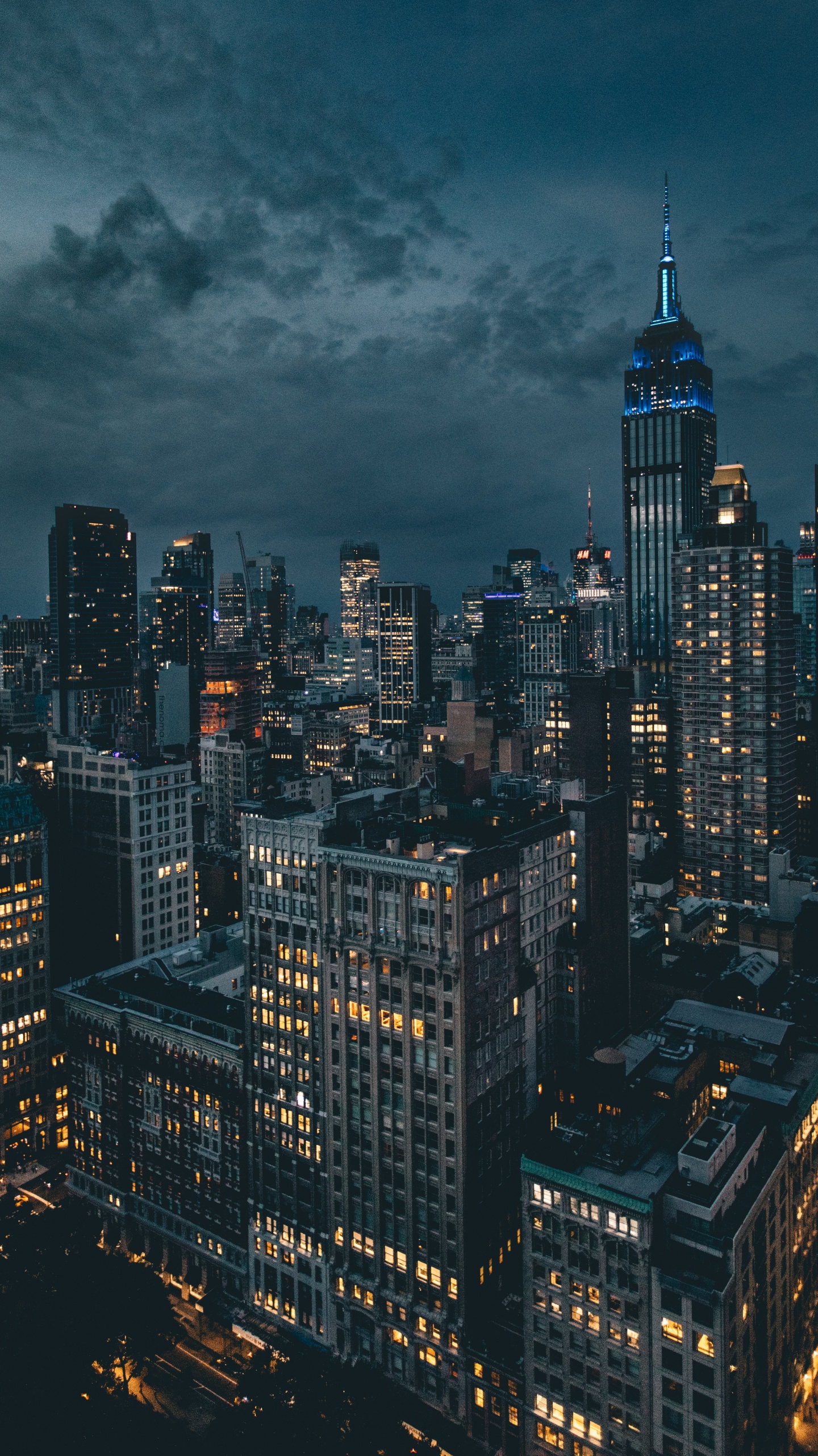 New York Night Sky, Empire State Building, Night, Building, Skyline. Wallpaper in 1440x2560 Resolution