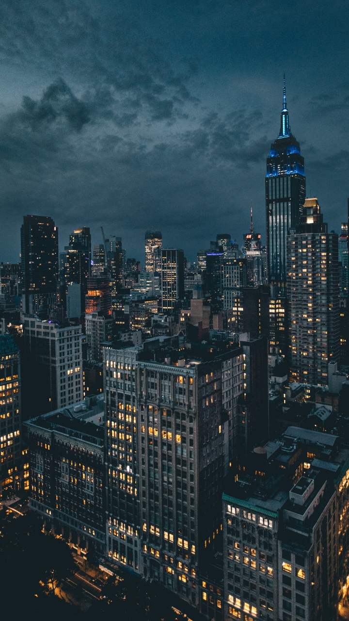 New York Night Sky, Empire State Building, Night, Building, Skyline. Wallpaper in 720x1280 Resolution