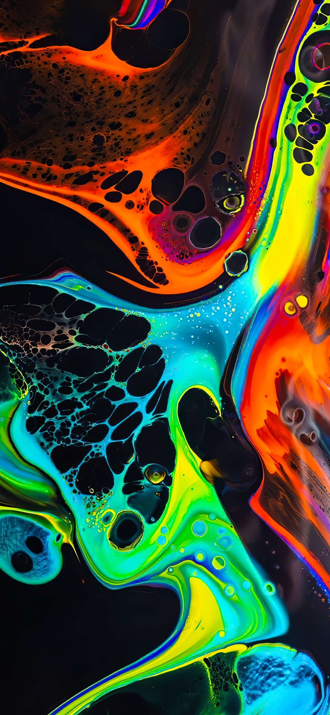 Abstract Art, Art, Painting, The Great Wave Off Kanagawa, Colorfulness. Wallpaper in 1125x2436 Resolution