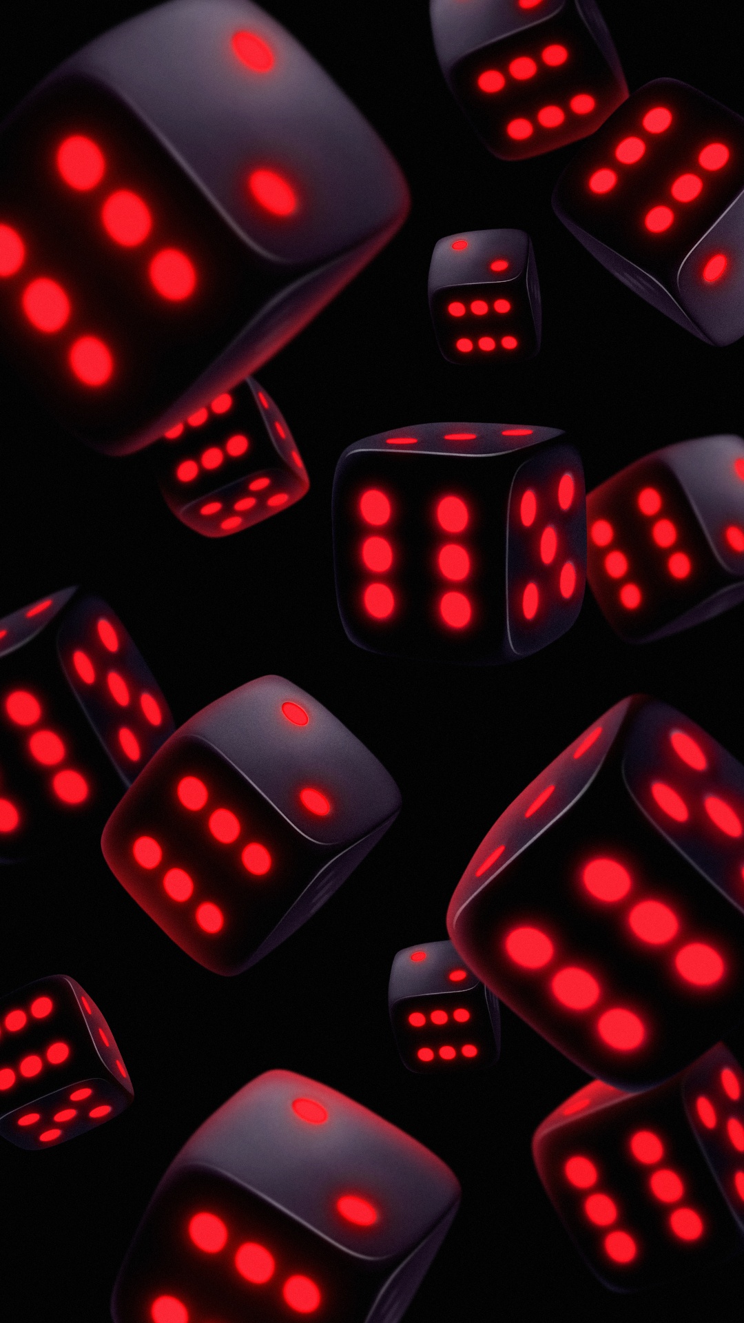 Neon Dice, Black Dice, Apples, White, Light. Wallpaper in 1080x1920 Resolution