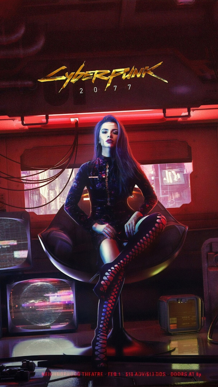 Cyberpunk, Cyberpunk 2077, Purple, Divertissement, Cuisse. Wallpaper in 750x1334 Resolution