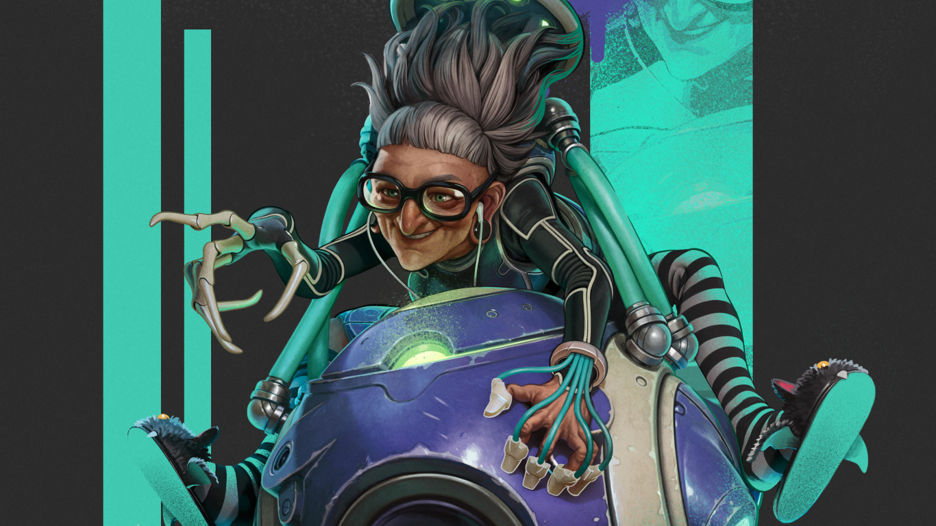 Woman in Green and Gold Dress Riding on Motorcycle Illustration. Wallpaper in 1366x768 Resolution