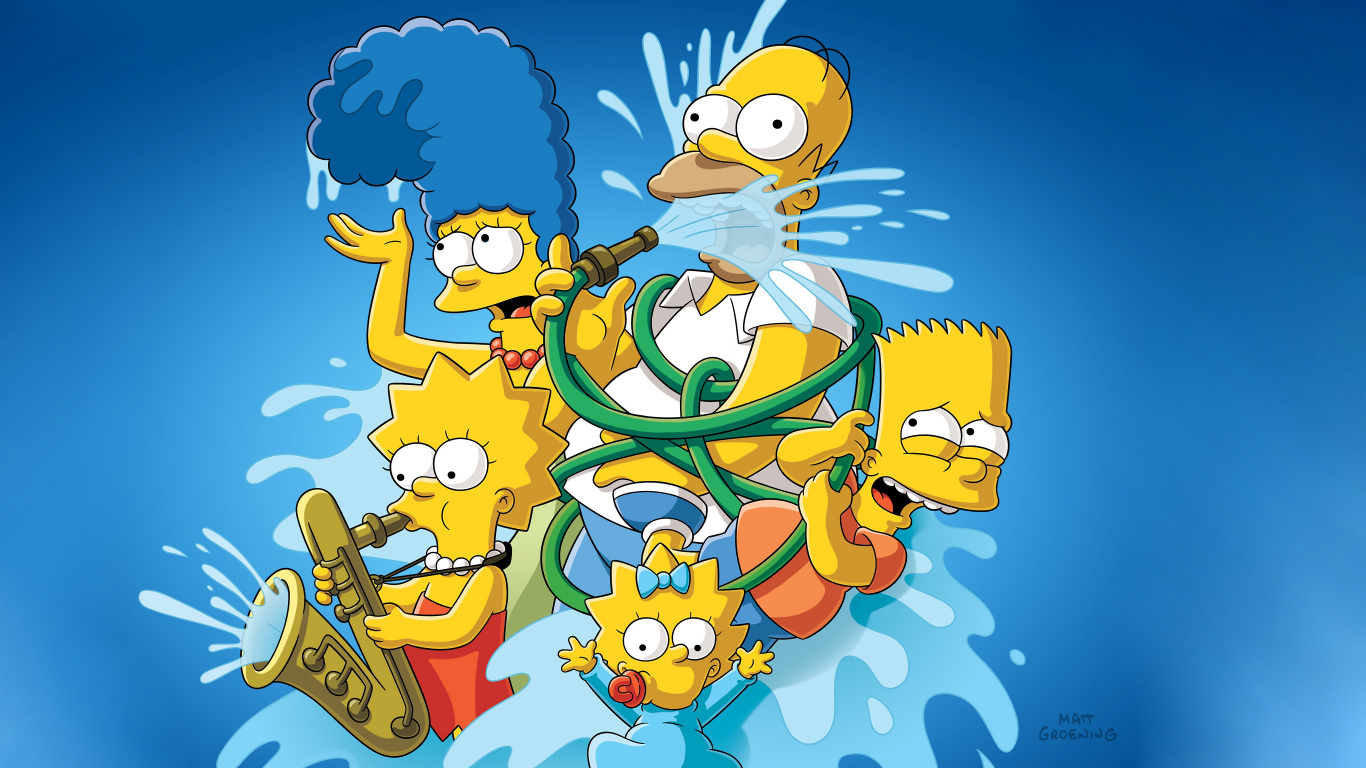 Zwei Gelbe Und Blaue Tierzeichentrickfiguren. Wallpaper in 1366x768 Resolution