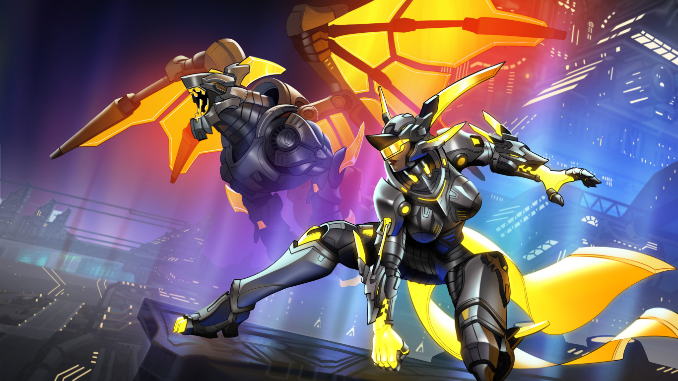 Paladins, Overwatch, Battle Pass, Shooter Game, Mecha. Wallpaper in 1366x768 Resolution