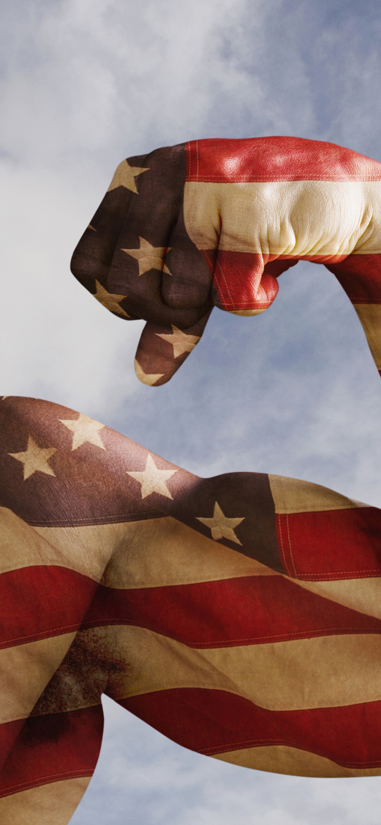 Red White and Blue Striped Flag. Wallpaper in 1242x2688 Resolution