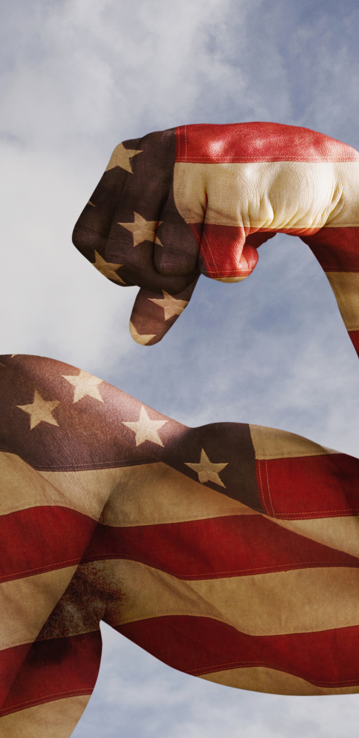 Red White and Blue Striped Flag. Wallpaper in 1440x2960 Resolution