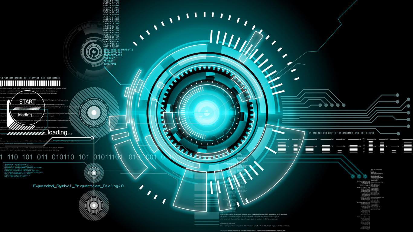 Blue and White Light Illustration. Wallpaper in 1366x768 Resolution